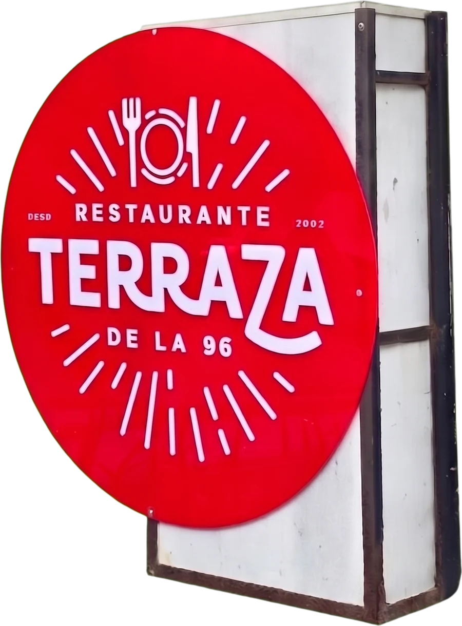 El letrero del Restaurante Terraza de la 96